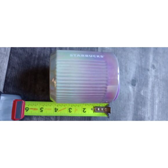 Starbucks Purple & Green Iridescent 8 Ounce Ceremic Mug With Lid - NWOT - Picture 6 of 7